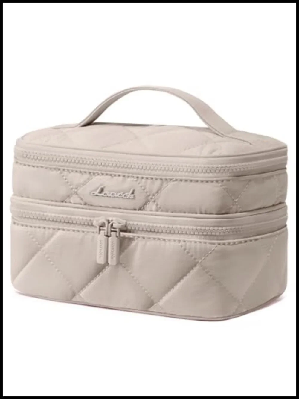 Travel Makeup Bag Large Cosmetic Pouch Waterproof Quilted Toiletry Organizer